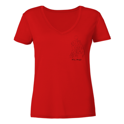 Miss_Moogle Logo Sign - Ladies V-Neck Shirt