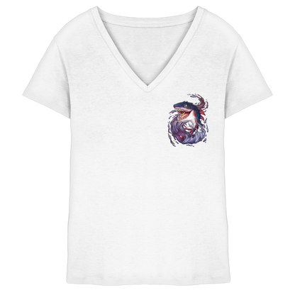 LupiArts Megalodon Redmaw - Ladies V-Neck Shirt