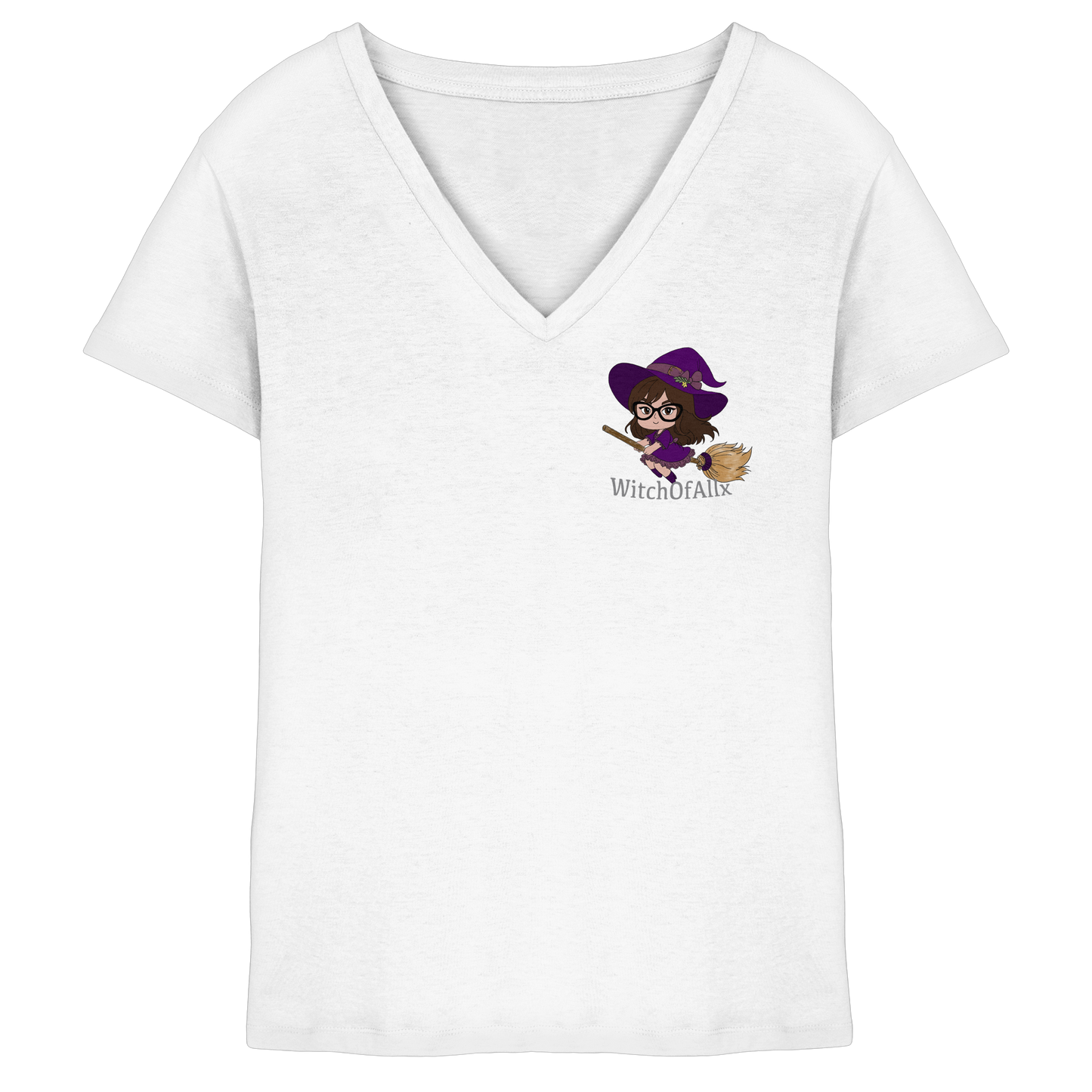 WitchOfAllx Besen - Ladies V-Neck Shirt