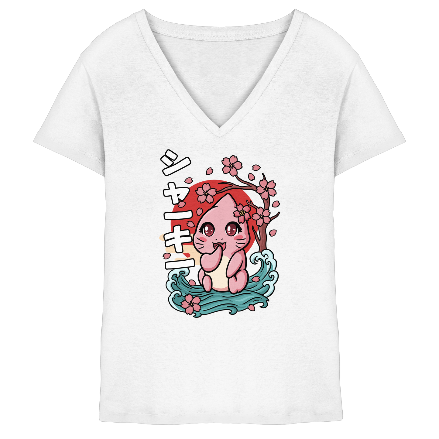 xMissSharkyx Kirschblüten - Ladies V-Neck Shirt