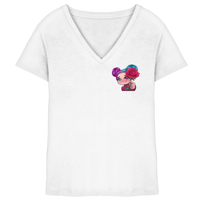 xLadyLikex Blume - Ladies V-Neck Shirt