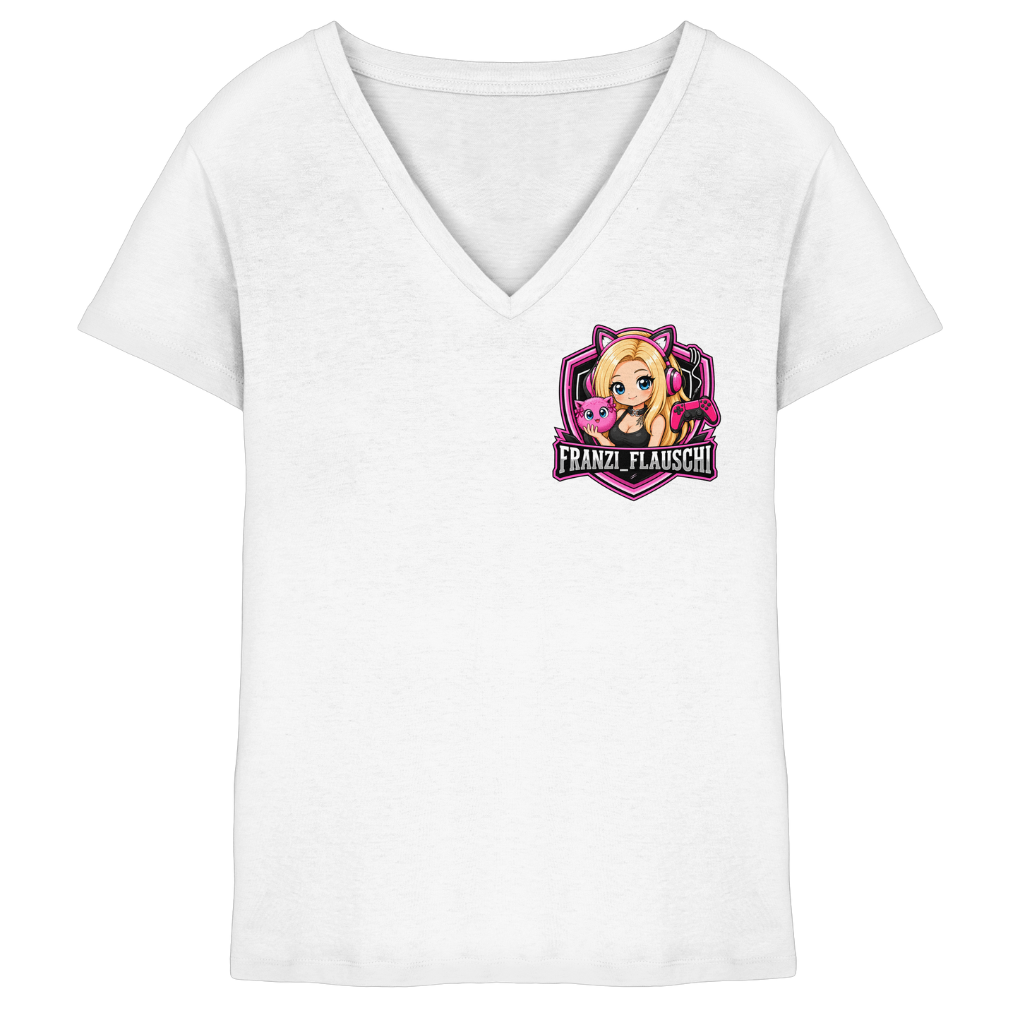 Franzi_Flauschi Logo - Ladies V-Neck Shirt