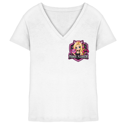 Franzi_Flauschi Logo - Ladies V-Neck Shirt