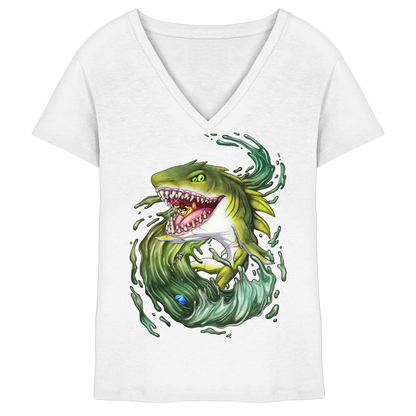 LupiArts Megalodon Ancient - Ladies V-Neck Shirt