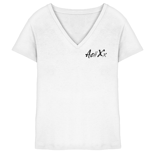 AciiXx Brushlogo - Ladies V-Neck Shirt