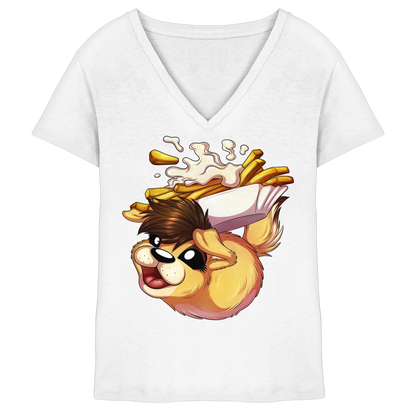 LupiArts Happy - Ladies V-Neck Shirt