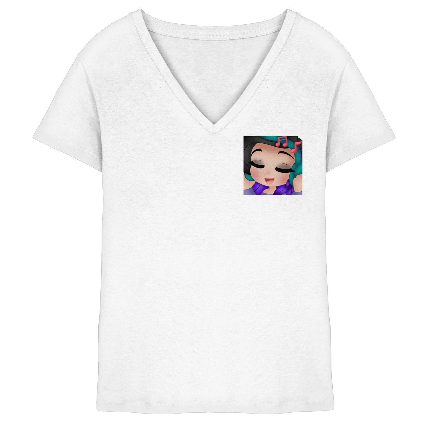 x_Kookie_Moon_x Music - Ladies V-Neck Shirt