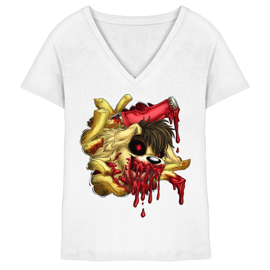 LupiArts Ketchup - Ladies V-Neck Shirt