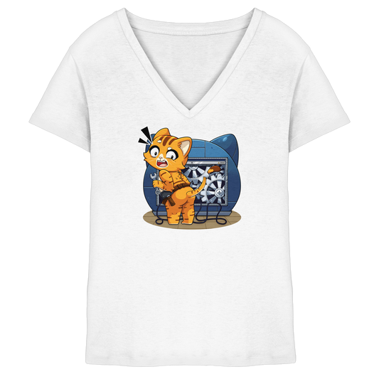 FeineKatze nix Create - Ladies V-Neck Shirt