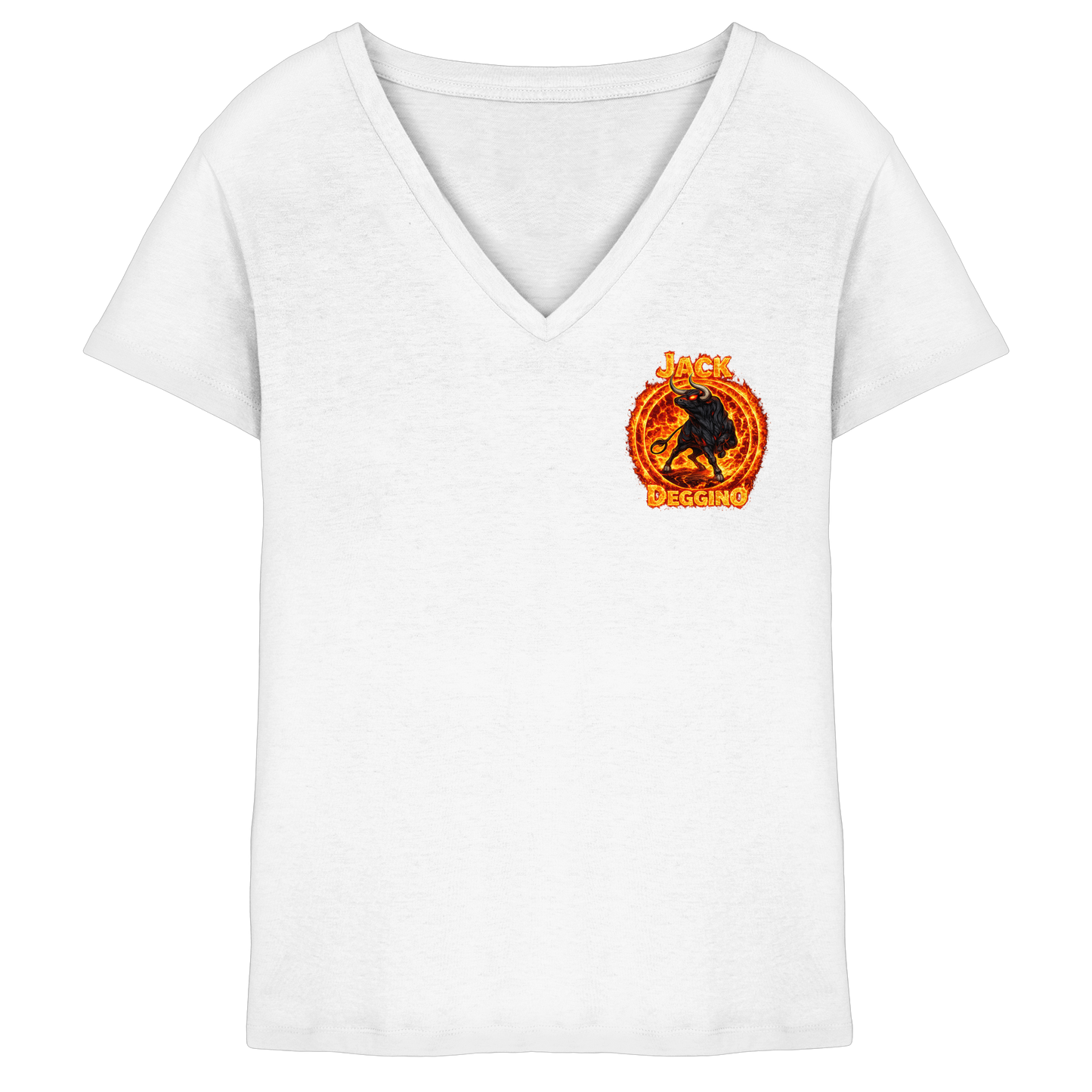 JackDeggino Logo2 - Ladies V-Neck Shirt