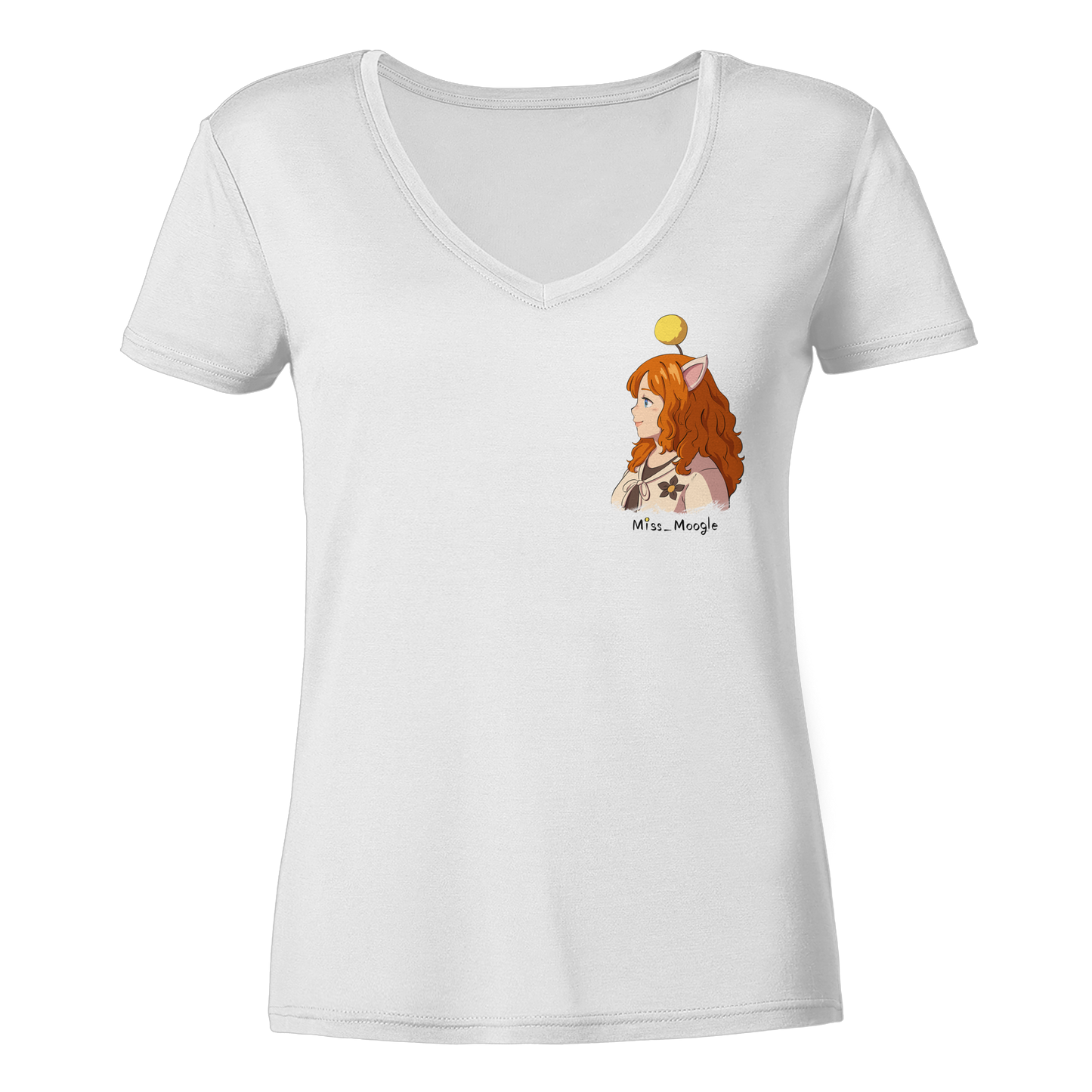 Miss_Moogle Logo colour - Ladies V-Neck Shirt