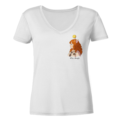 Miss_Moogle Logo colour - Ladies V-Neck Shirt