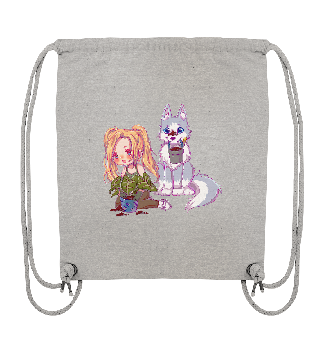 StaceyLucia Wolf Chibi - Organic Gym-Bag