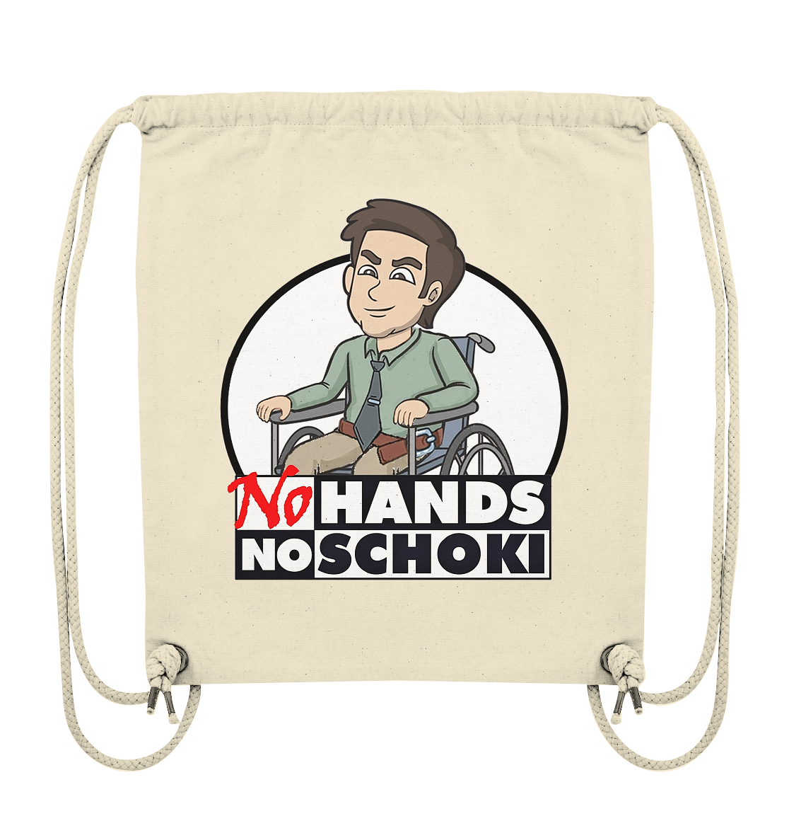 NoHandsNoSchoki Logo - Organic Gym-Bag