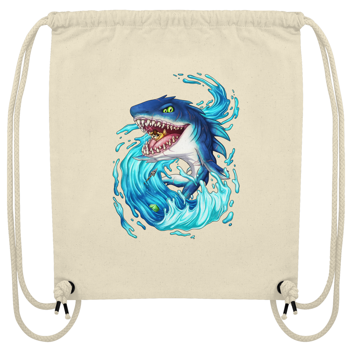 LupiArts Megalodon Hungering - Organic Gym-Bag