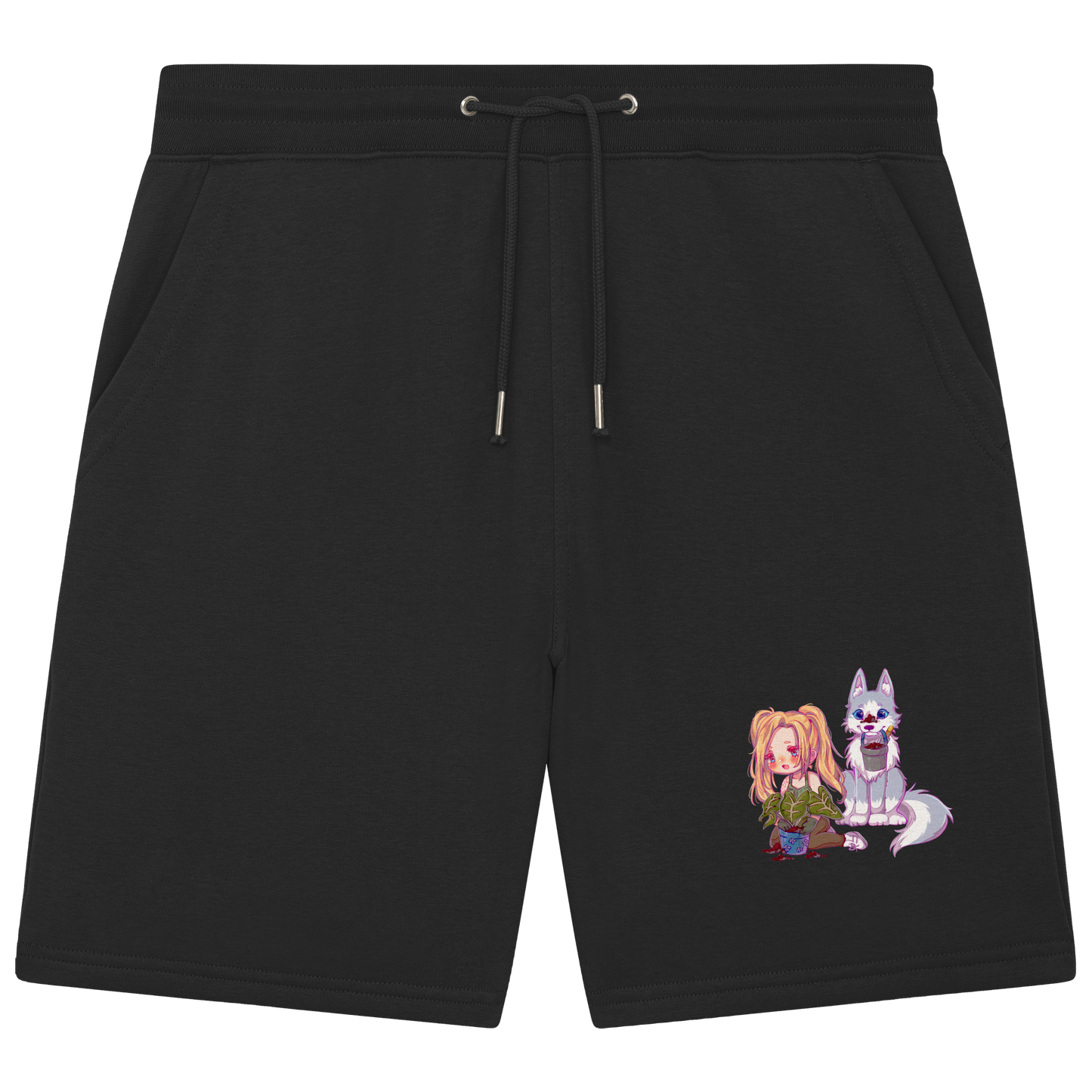 StaceyLucia Wolf Chibi - Organic Jogger Shorts