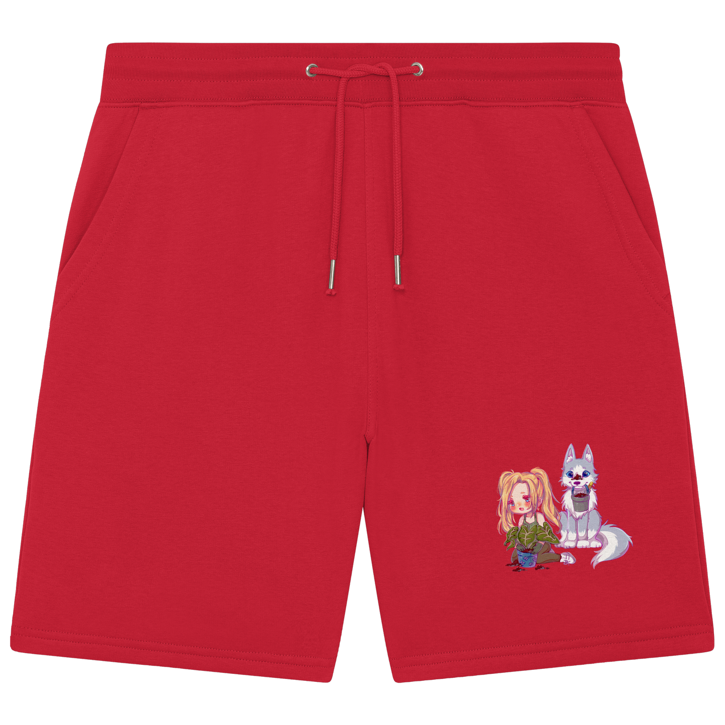 StaceyLucia Wolf Chibi - Organic Jogger Shorts